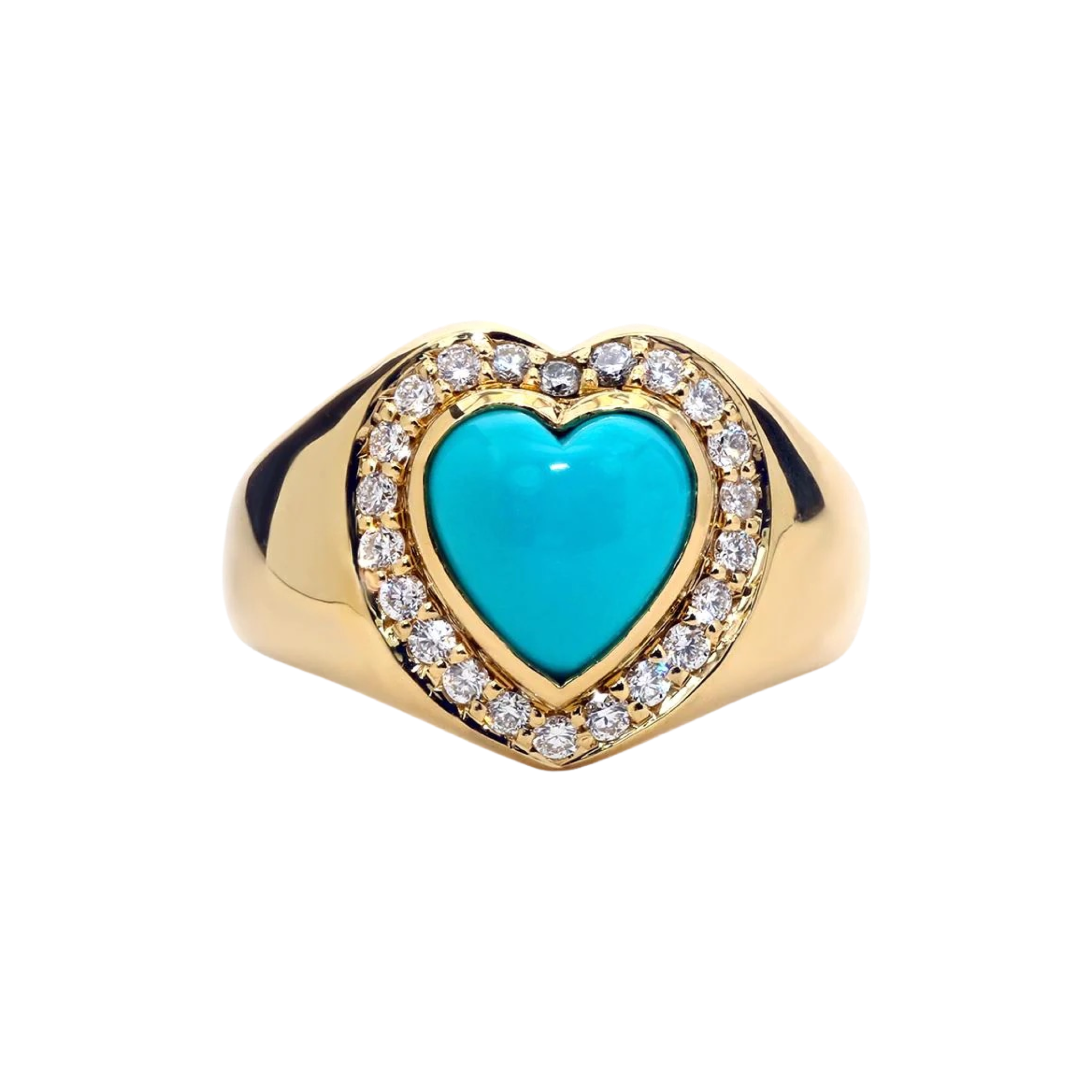Puffed Heart Signet Ring