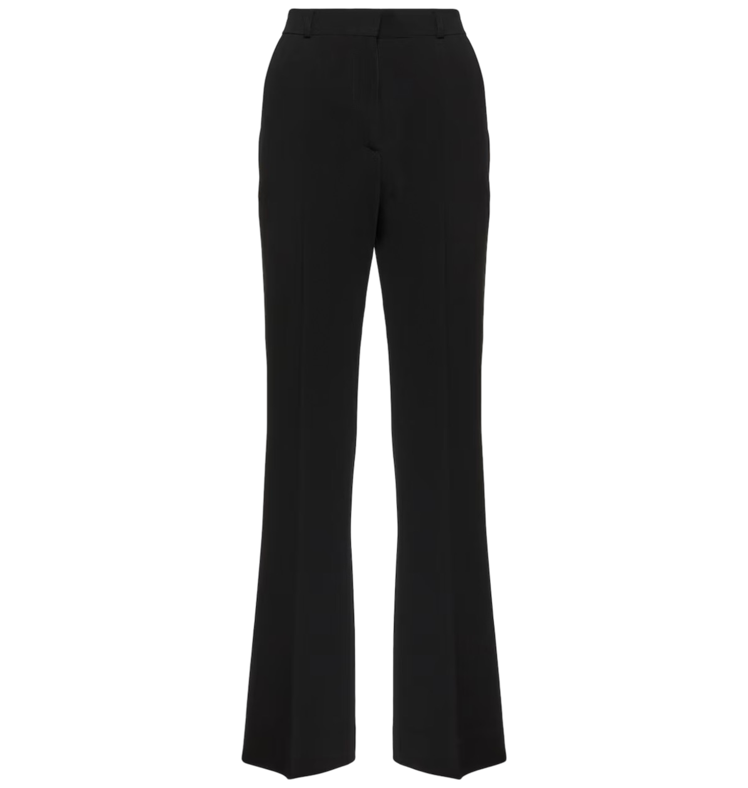 High-rise Pleated Crêpe Flared Pants