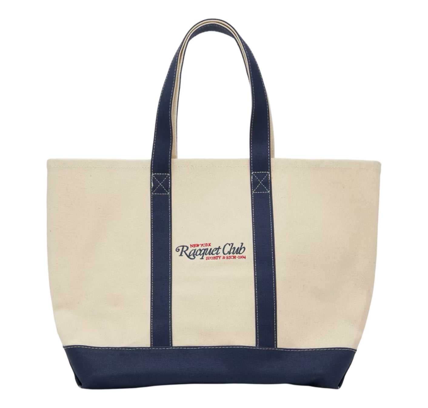 Off-White & Navy 94 Racquet Club Two Tone Tote