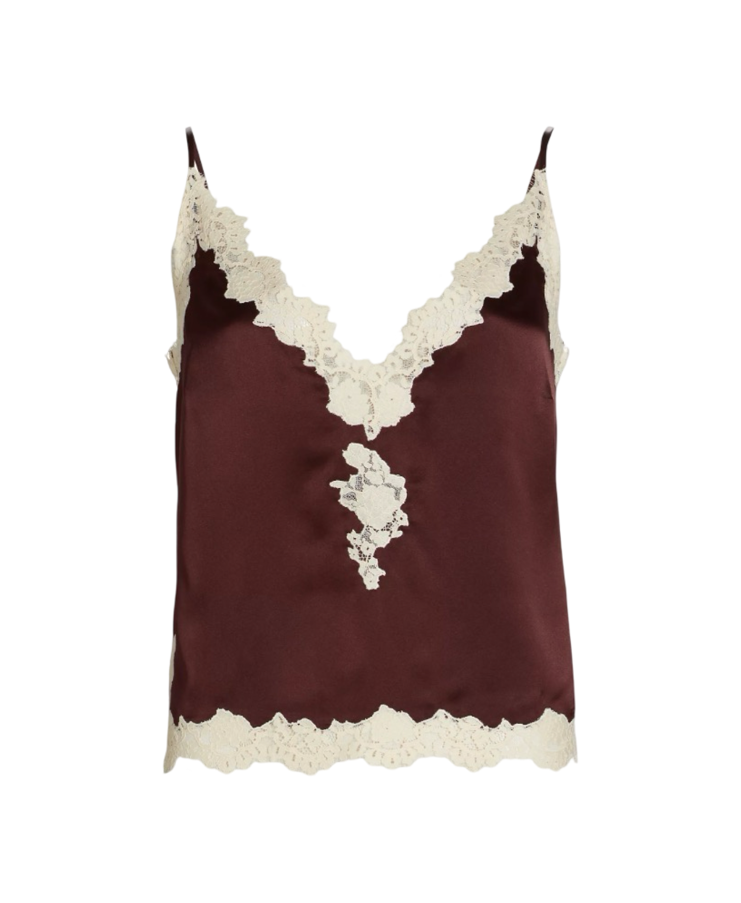 Kira Lace-Trim Silk Camisole