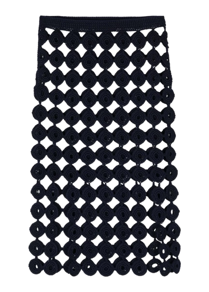 Stanza Crochet-knit Midi Skirt