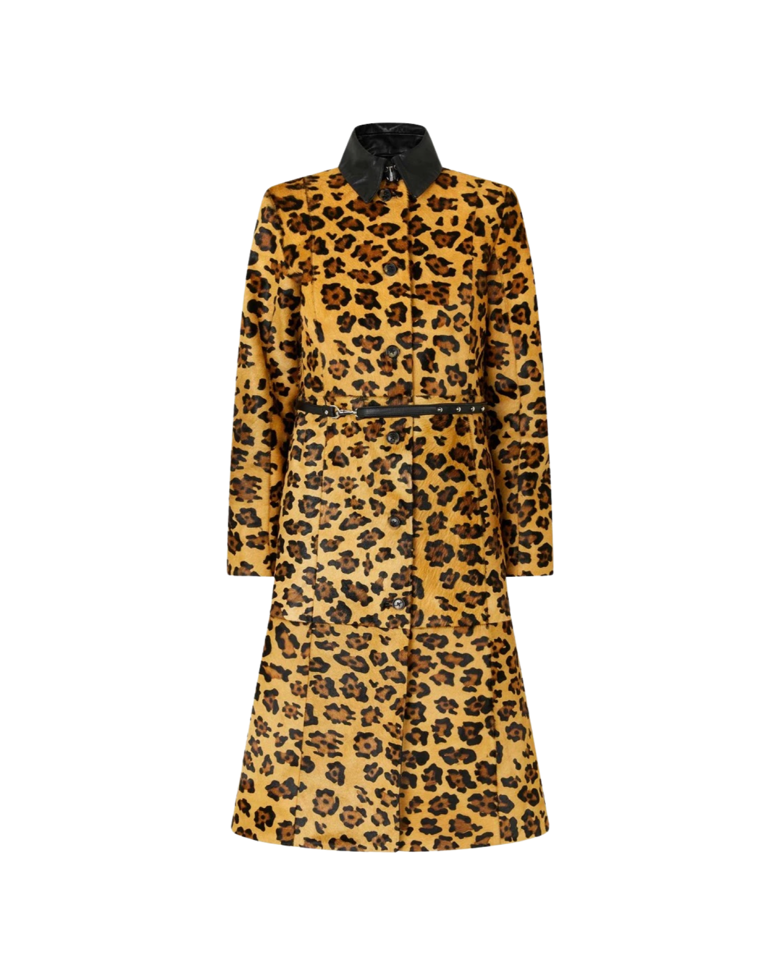 Leopard-Print Calf-Hair Coat
