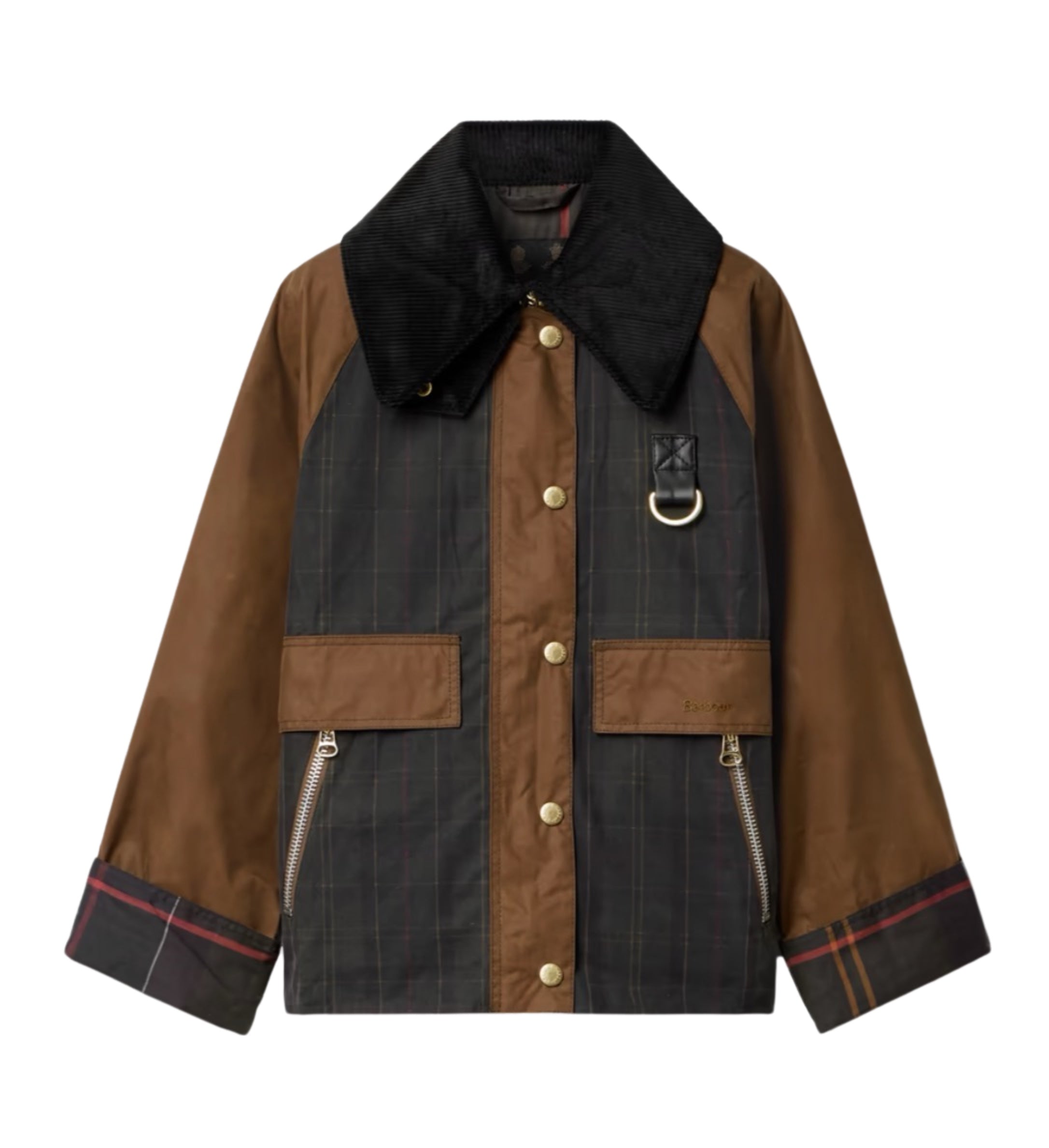 Catton Spey Corduroy-trimmed Checked Waxed-cotton Jacket