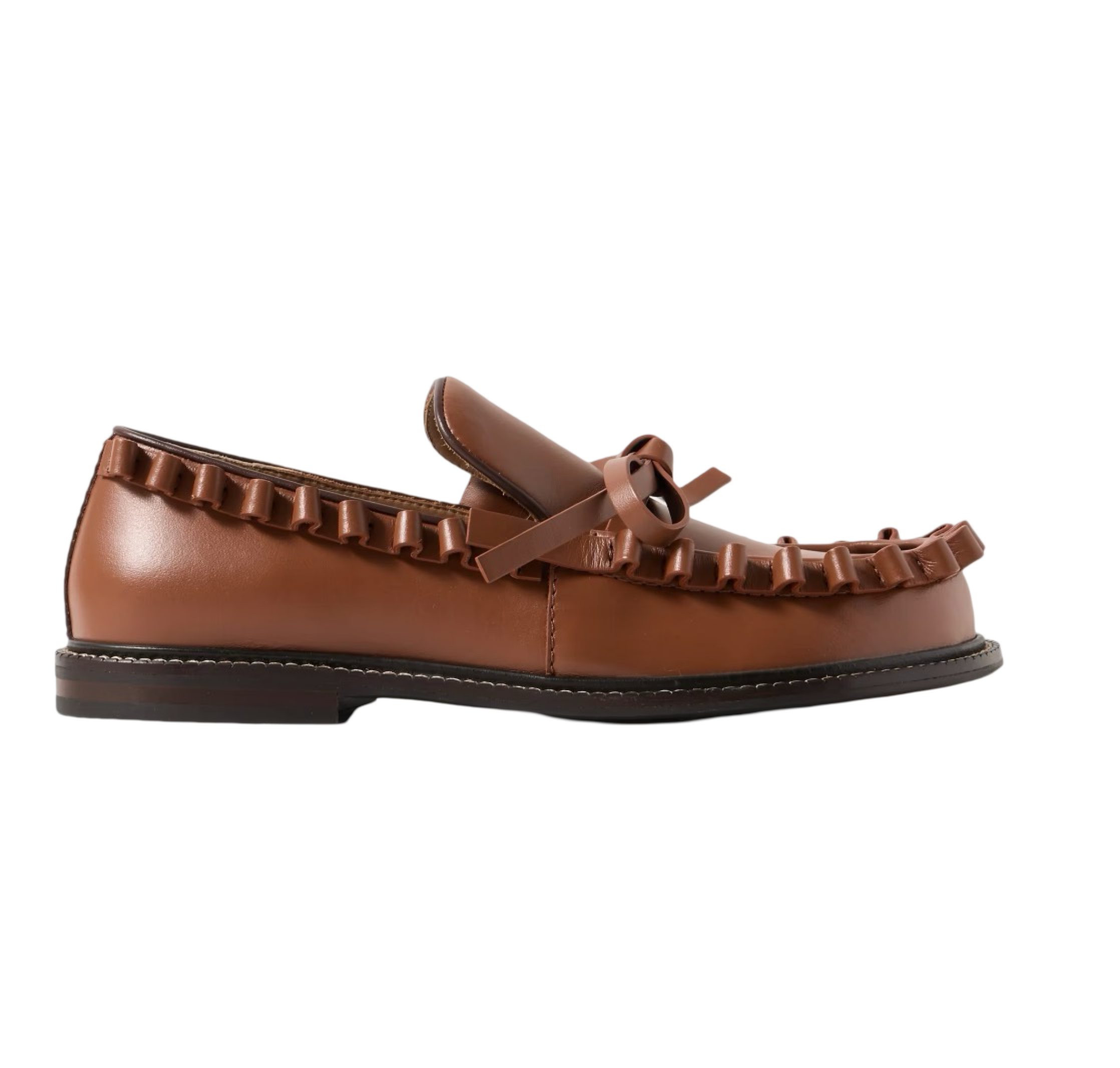 Ruffled Leather Loafers