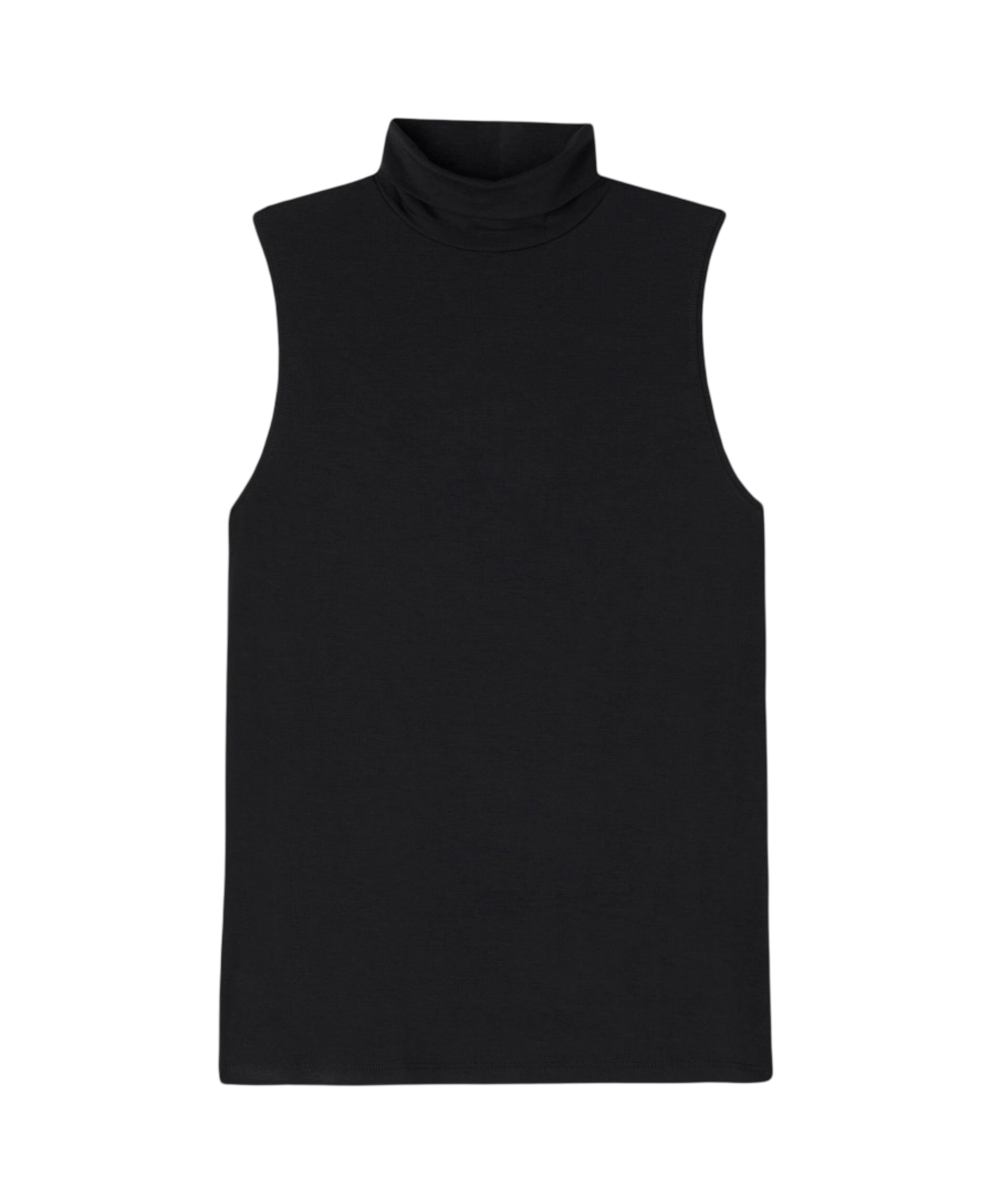 Sleeveless Turtleneck Micromodal Shirt