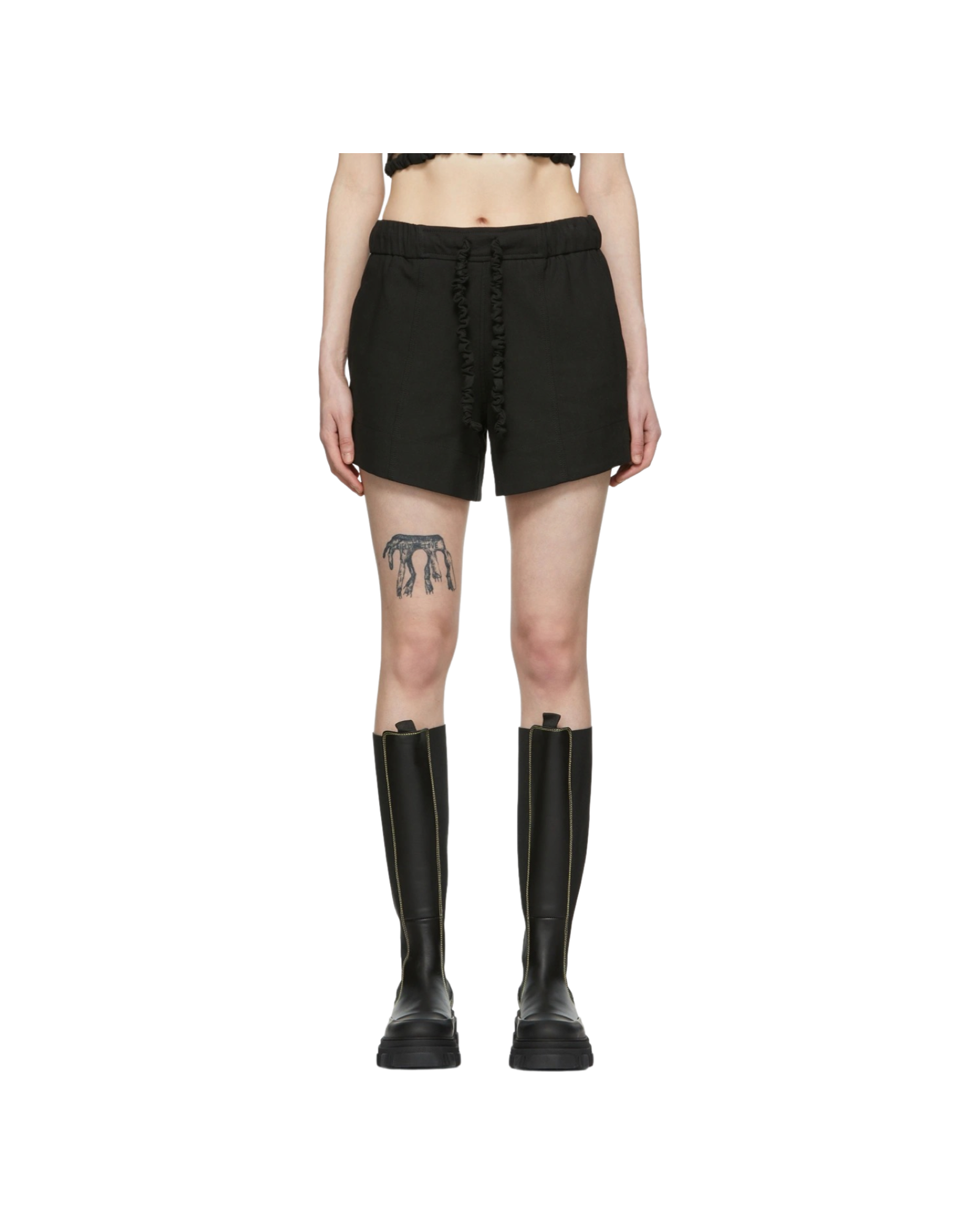 Paneled Plain-Woven Organic Cotton Shorts.