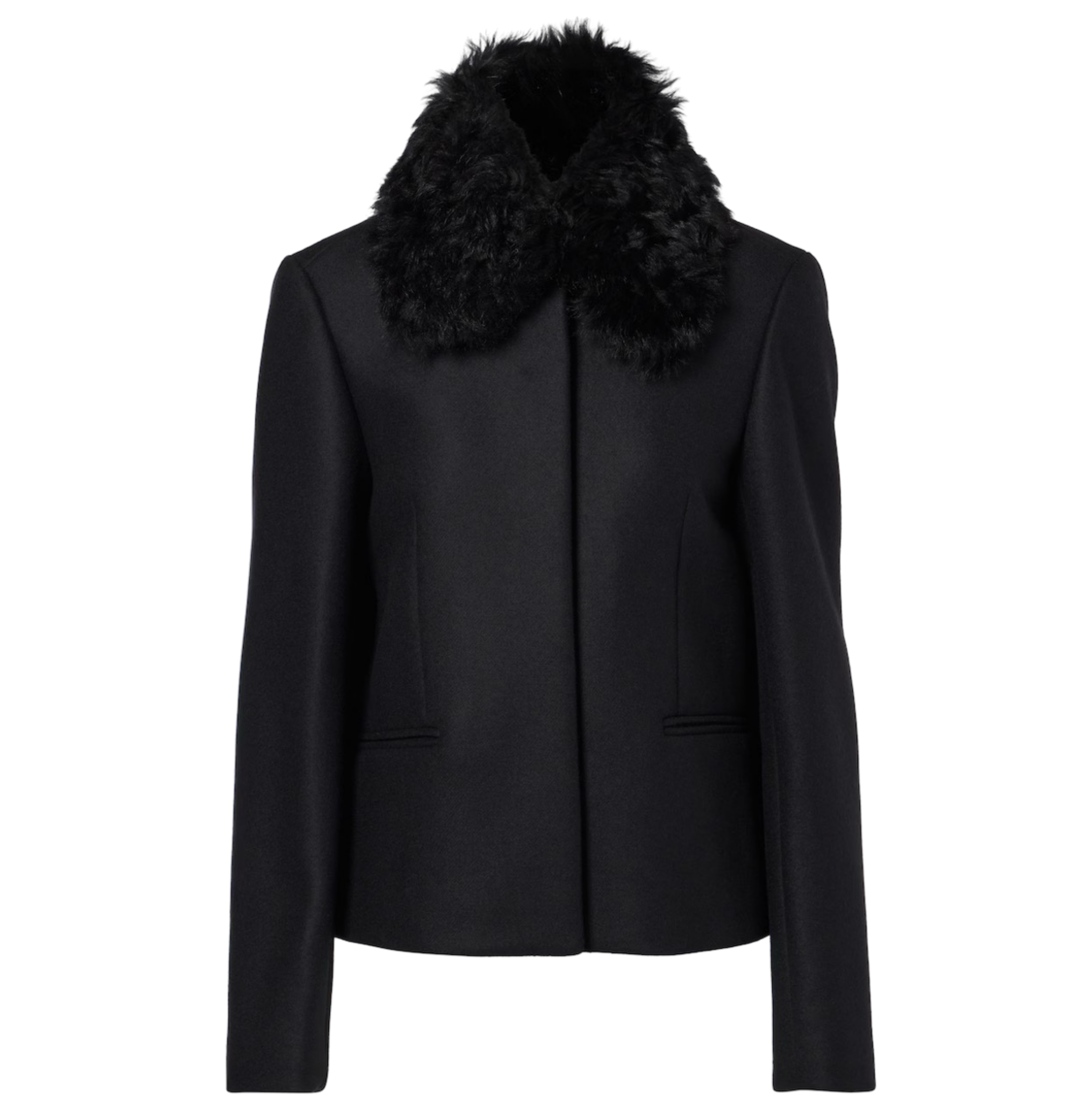 Shearling-Trimmed Wool-Blend Jacket