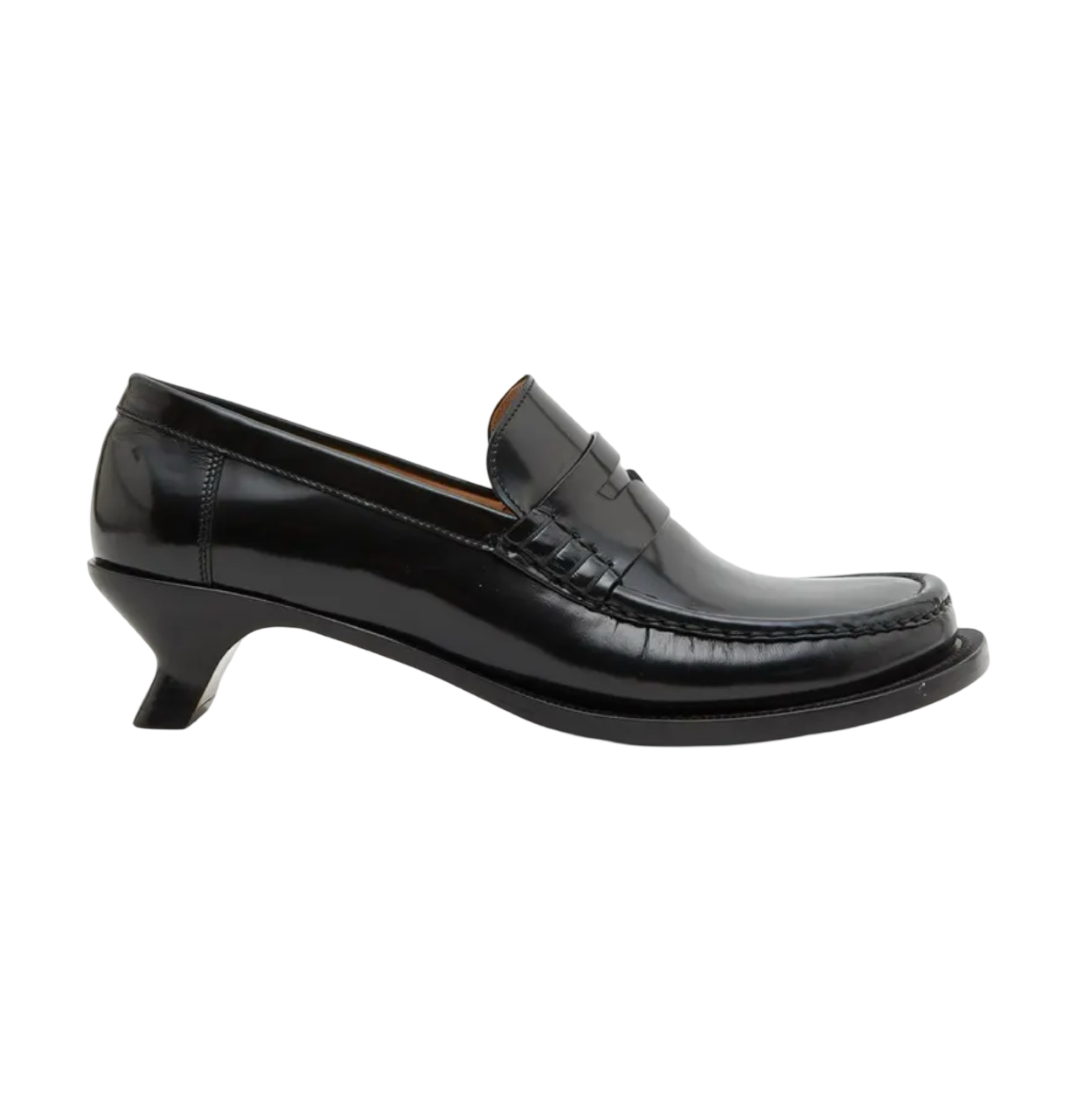 Terra Leather Kitten-Heel Penny Loafers