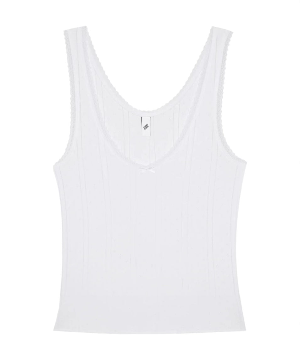 White 'The Scoop' Tank Top