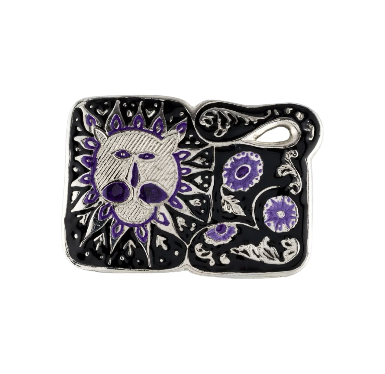 Sunburst Lion Brooch