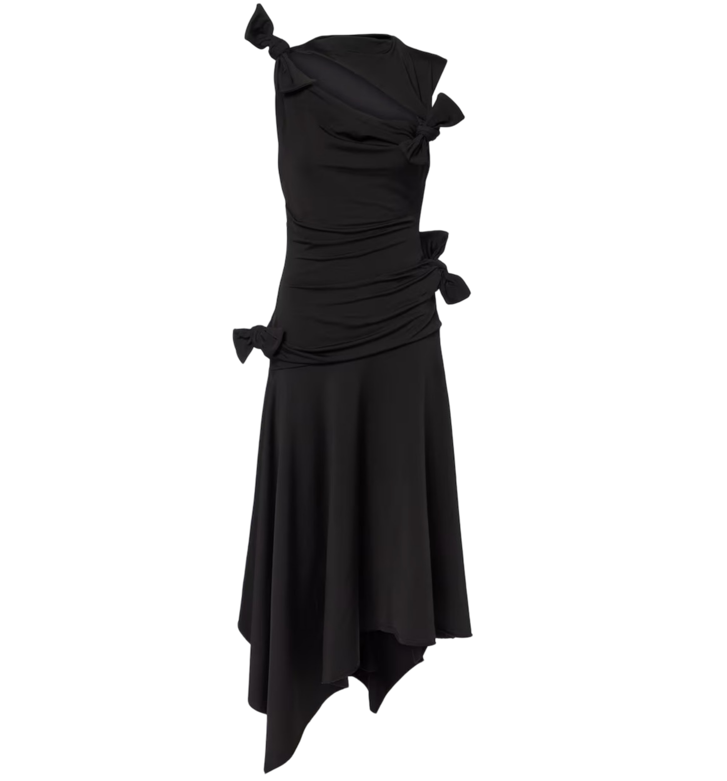 Enouk Asymmetric Draped Midi Dress