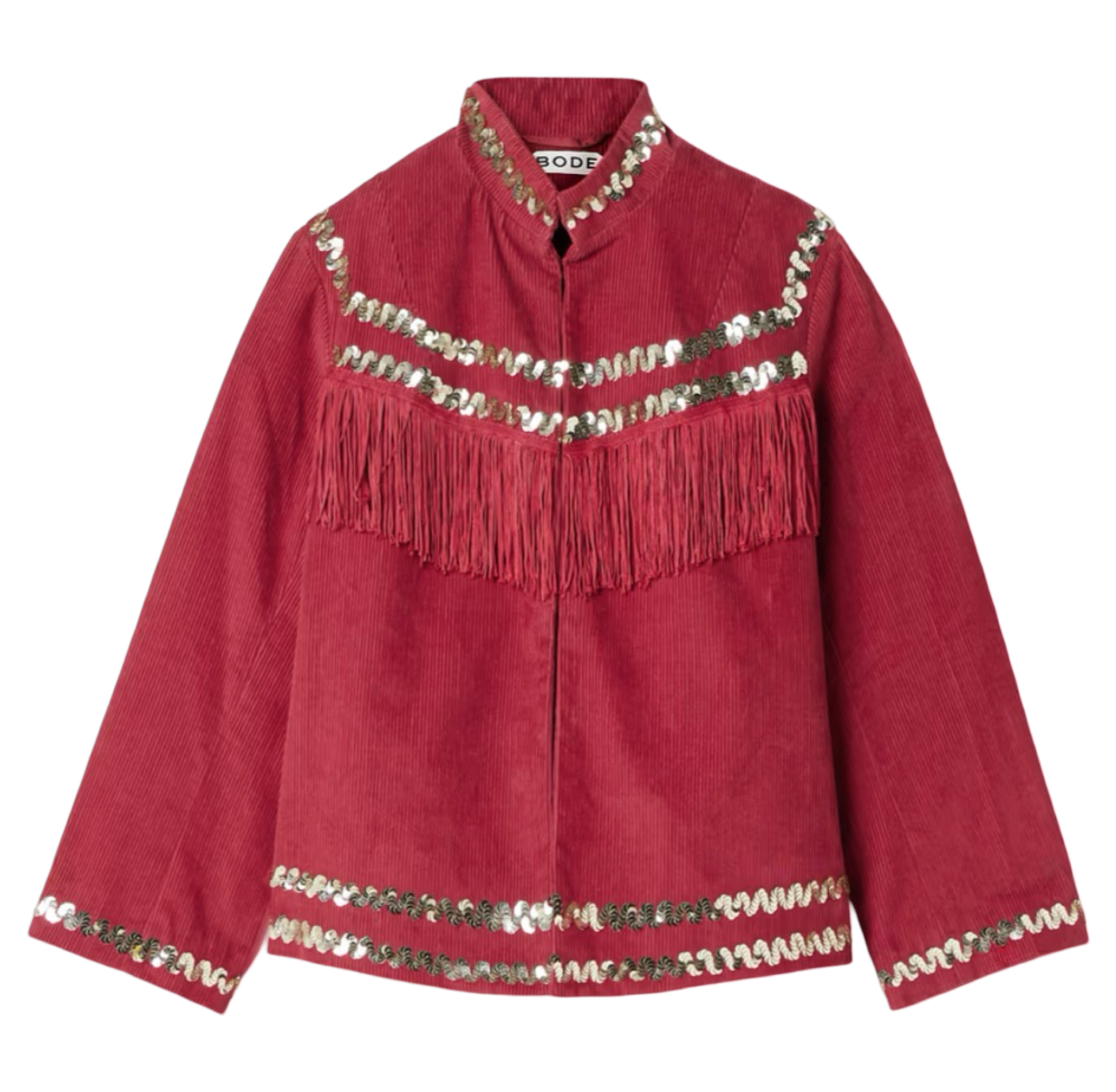 Bandstand Fringed Sequin-embellished Cotton-corduroy Jacket