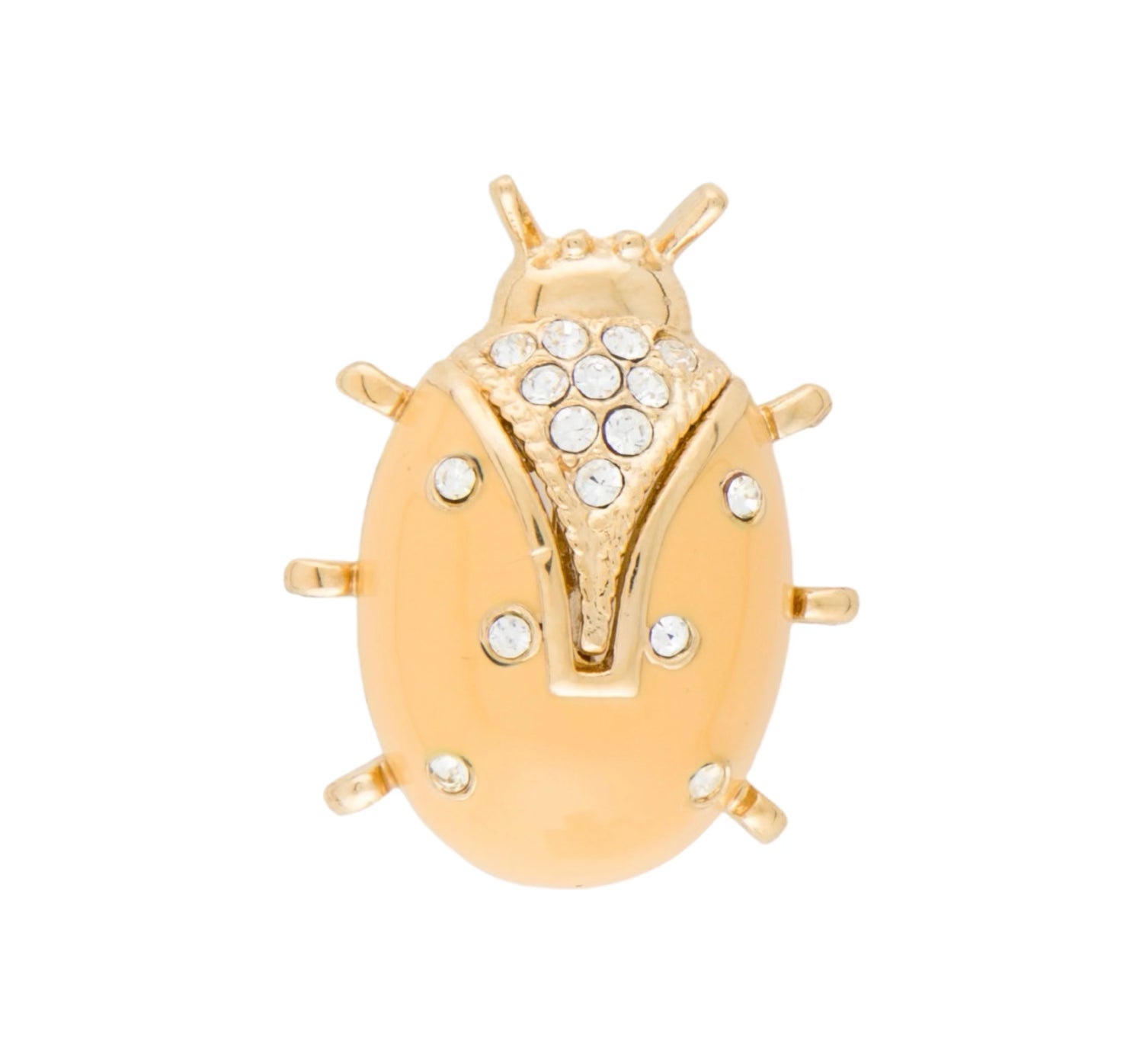 Crystal & Enamel Ladybug Brooch