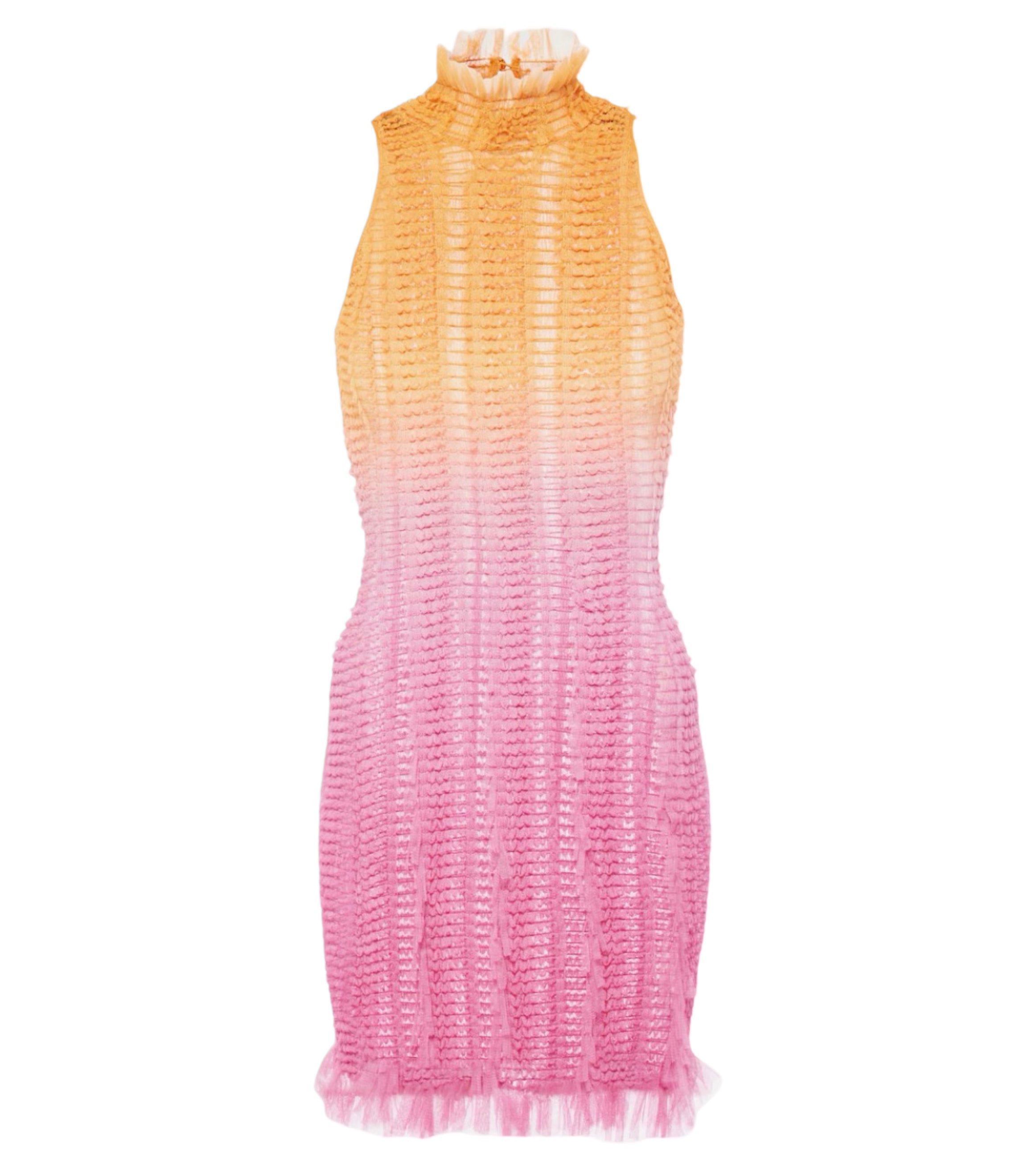 Angel Printed Tulle-trimmed Minidress