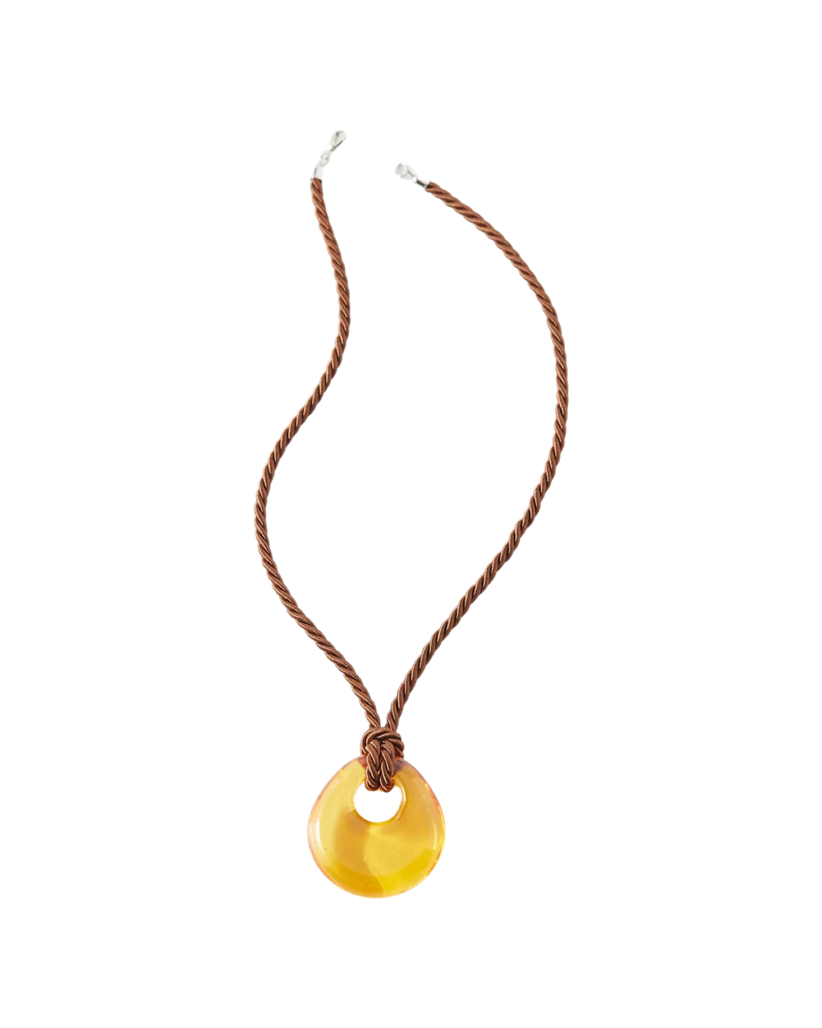 Phoebe Glass Pendant Corded Choker Necklace