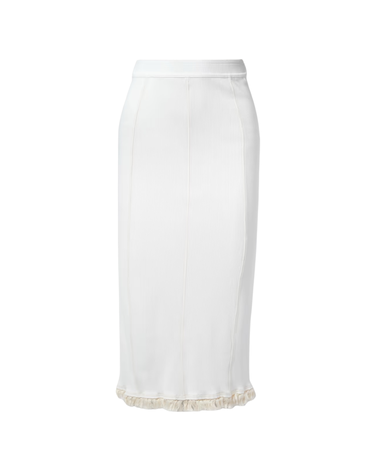 Tasseled Ribbed-Knit Midi Skirt