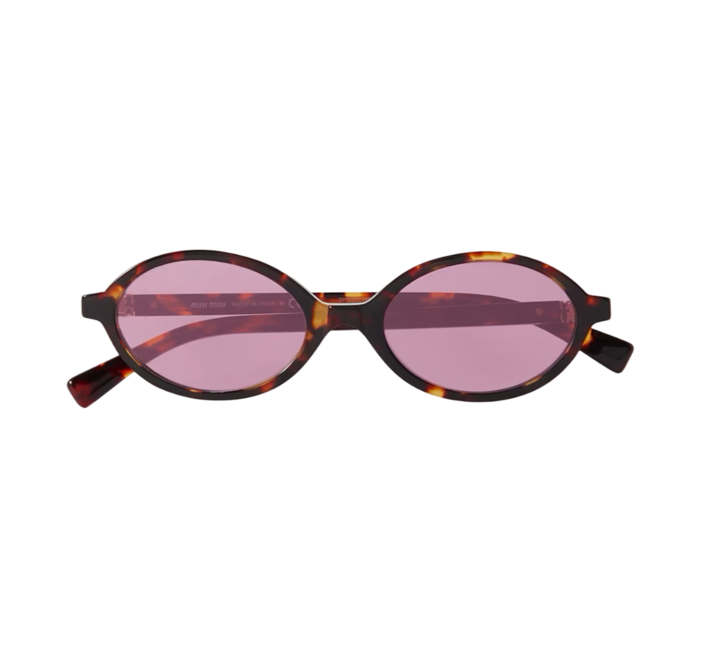 Oval-frame Tortoiseshell Acetate Sunglasses