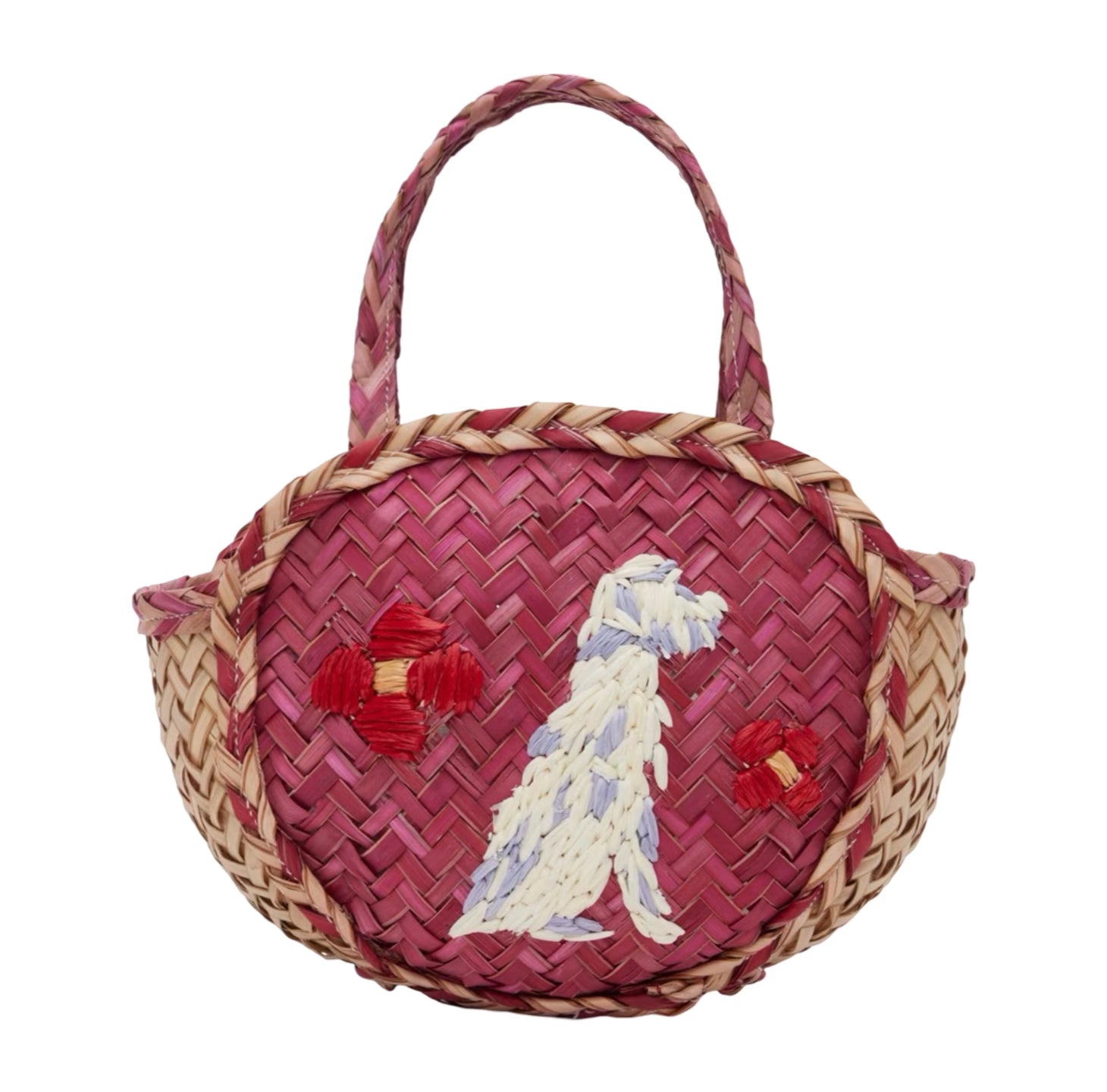 Red Embroidered Picnic Micro Tote