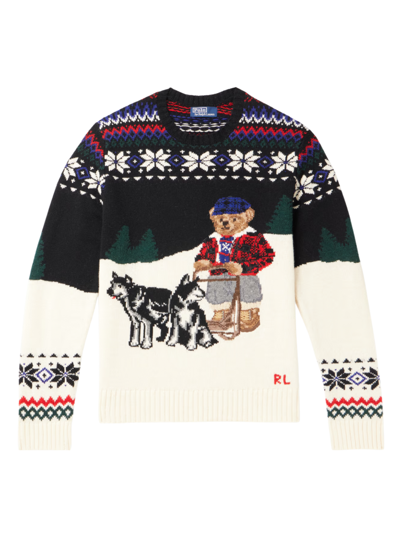 Fair Isle Intarsia Embroidered Wool-Blend Sweater