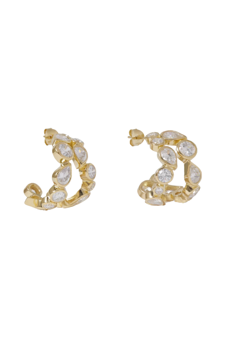 Gold-plated Cubic Zirconia Hoop Earrings
