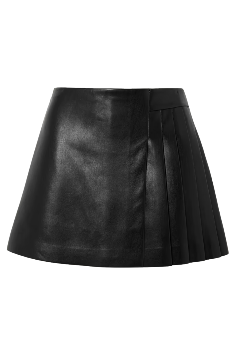 Toni Pleated Vegan Leather Mini Skirt