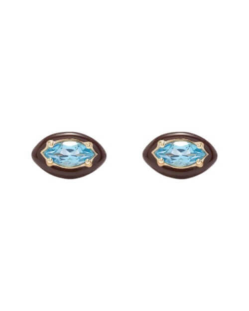 Topaz, Enamel & Silver earrings