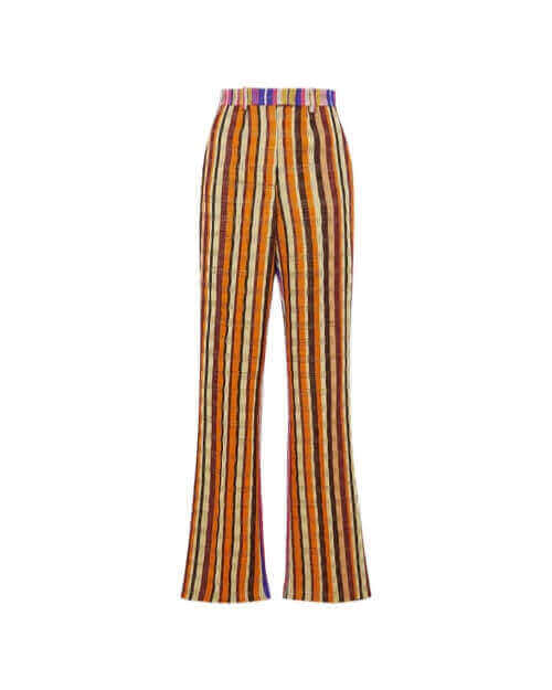 Striped Woven Straight-leg Pants