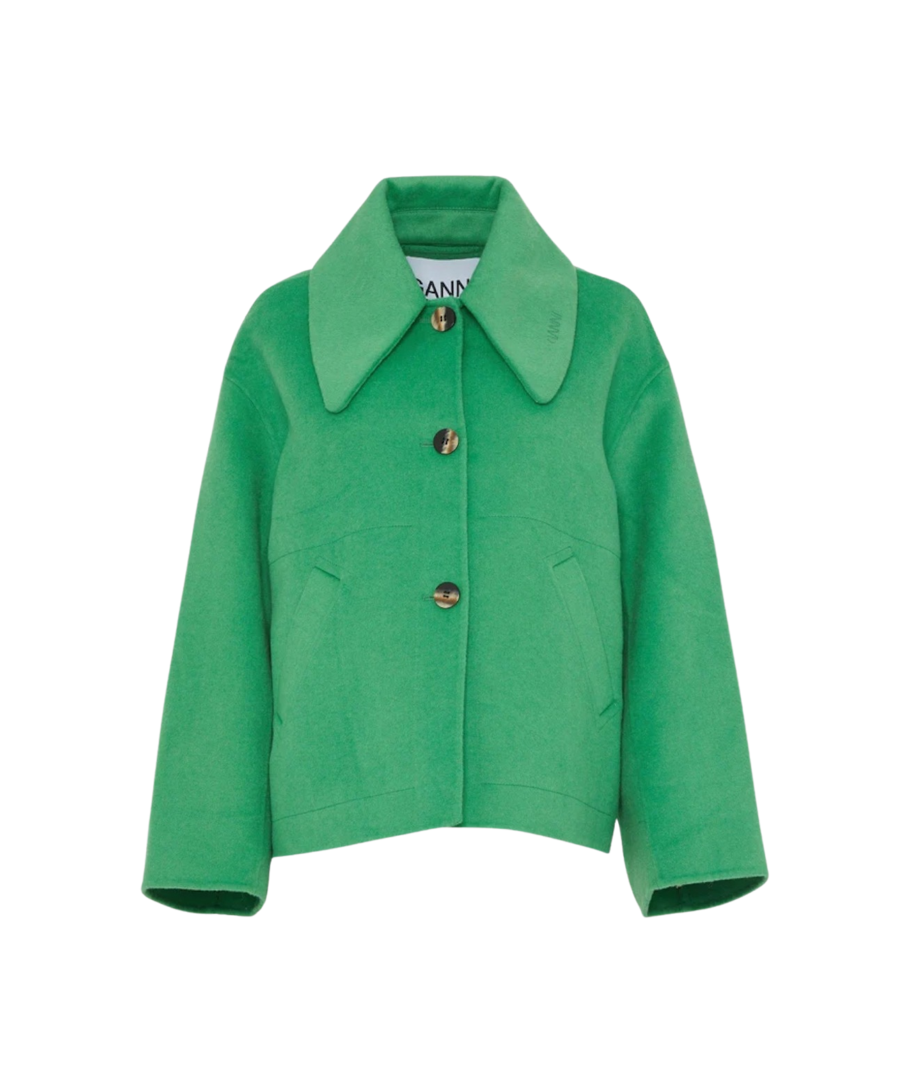 Oversized-collar Recycled Wool-blend Felt Jacket