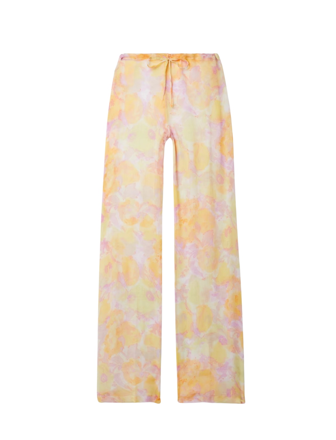 Floral-print Silk-crepon Straight-leg Pants