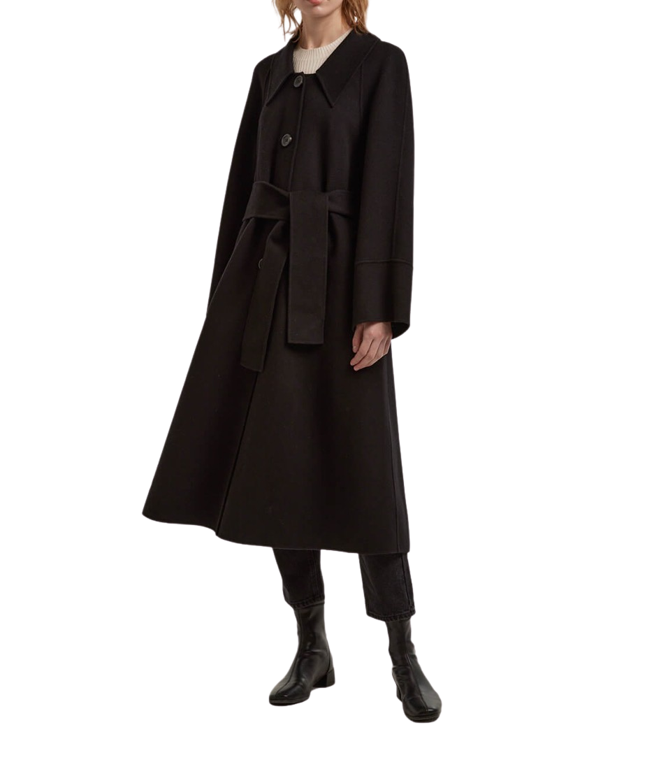 Belted Single-Breasted Wool Coat