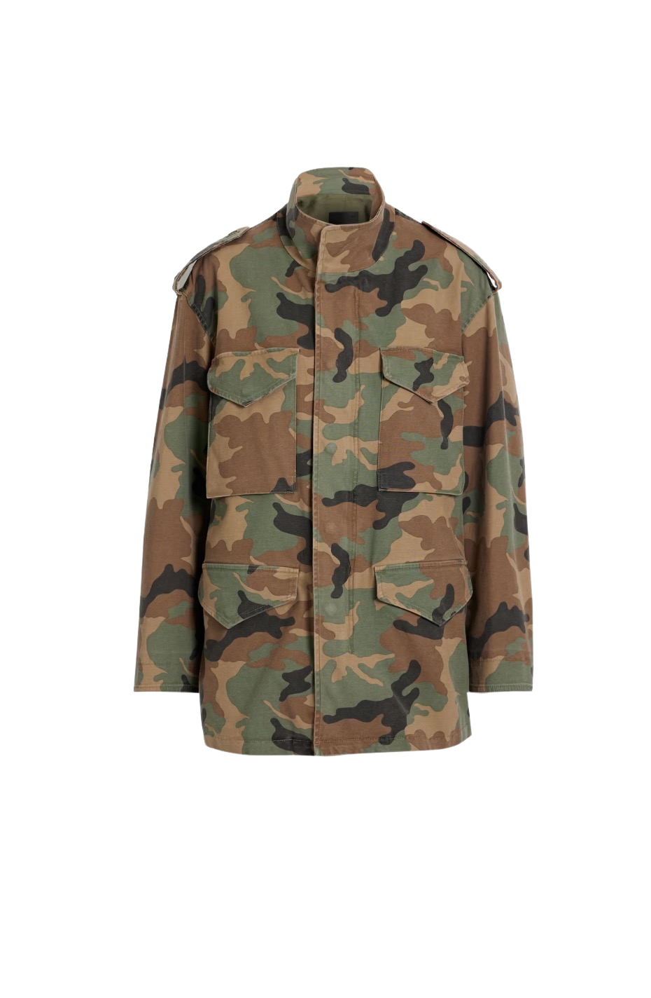 Camouflage cotton-blend twill jacket