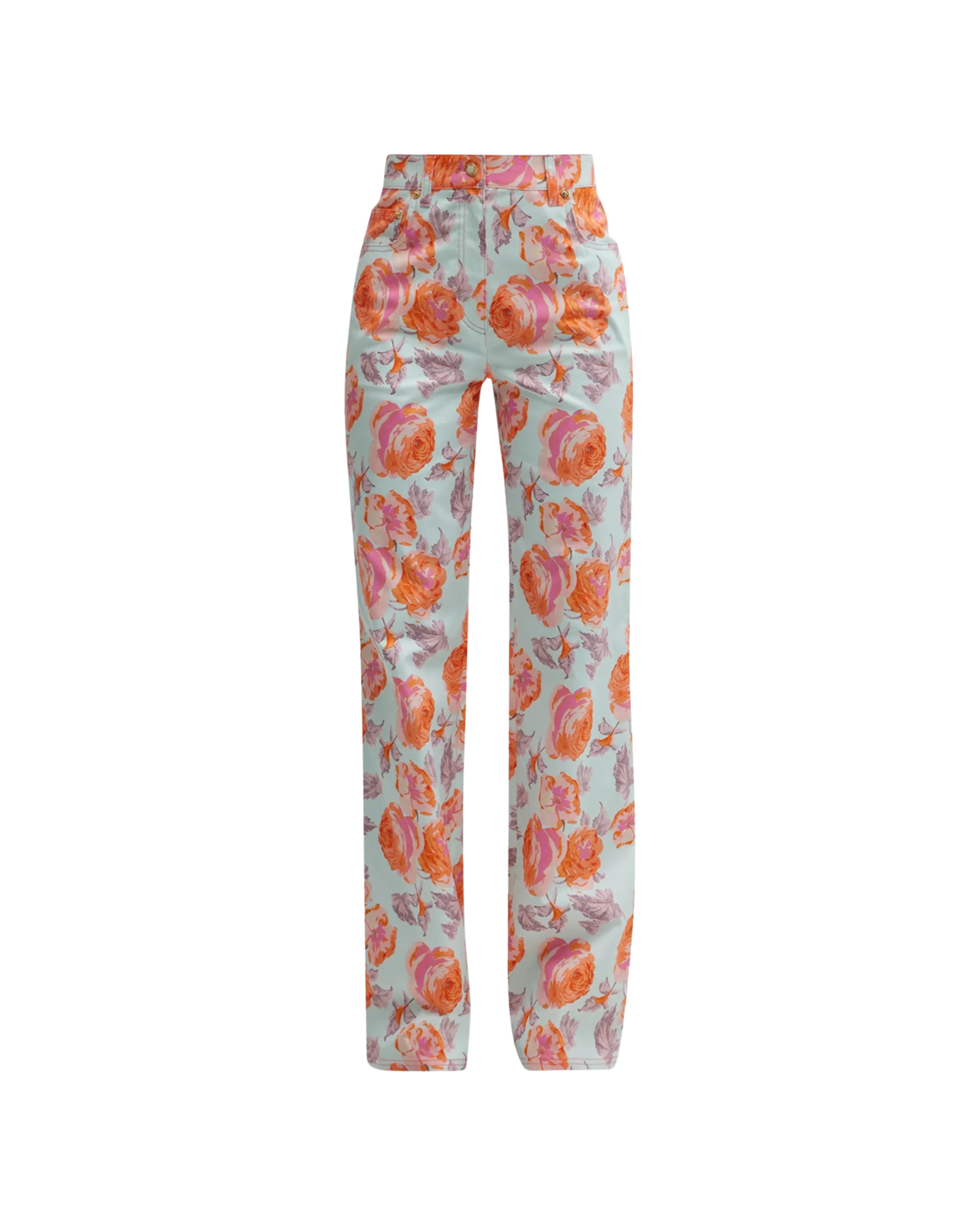 Wallpaper Floral Print Straight-leg Twill Pants