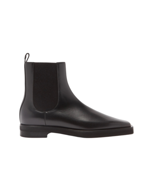 Square-Toe Leather Chelsea Boots