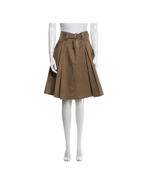 Belted Knee-Length Skirt