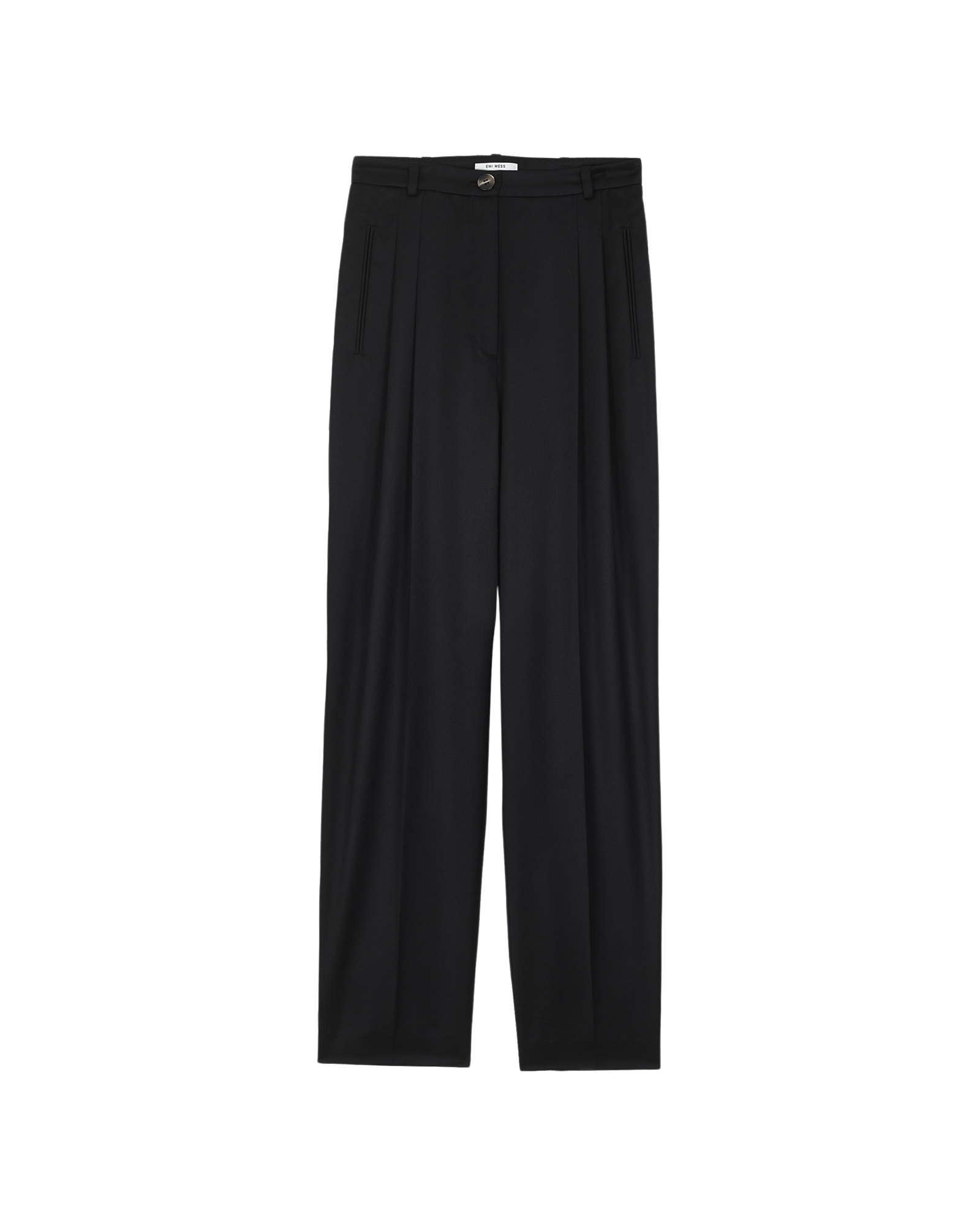 High-waist Pants In Wool Satin