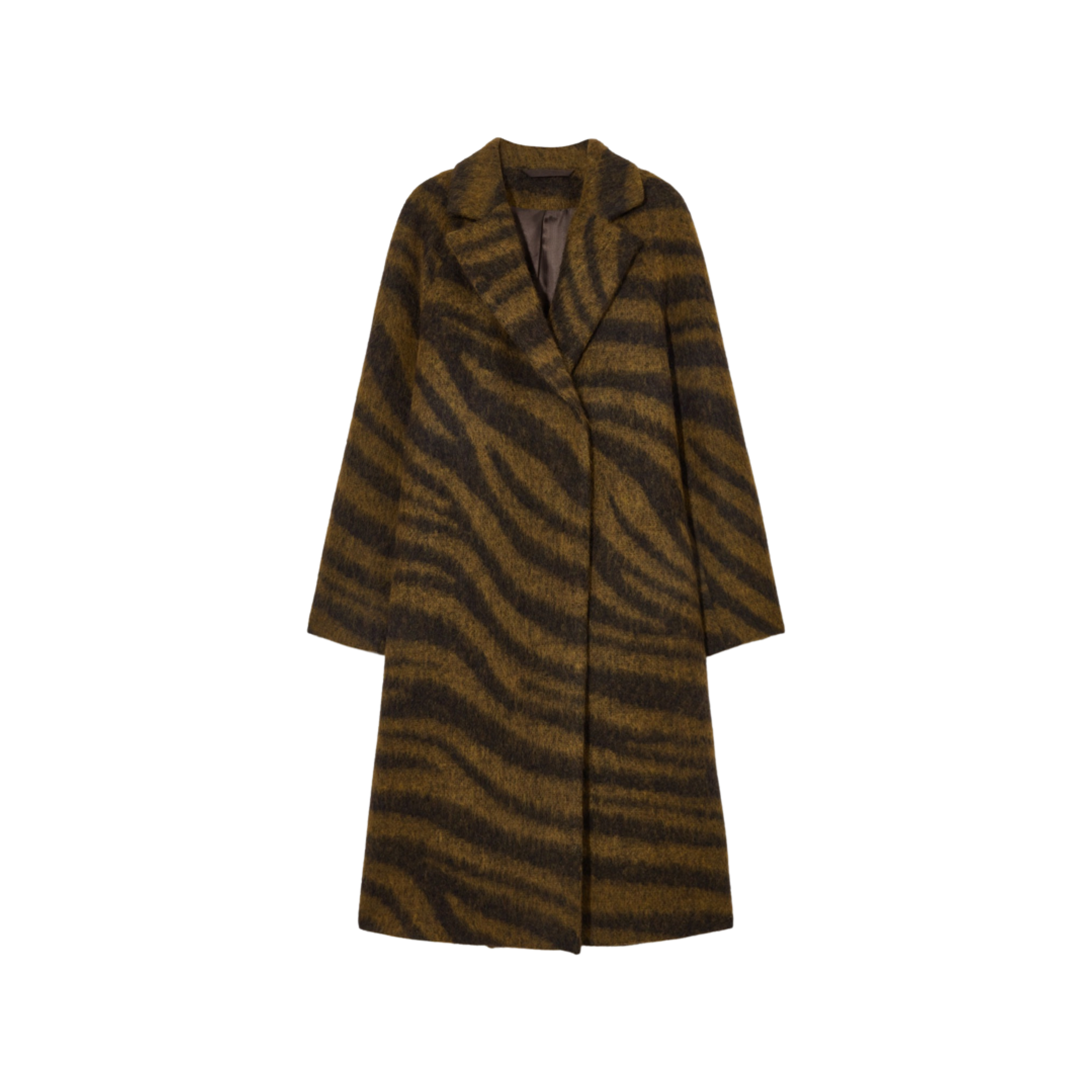 Tiger-print Wool Coat