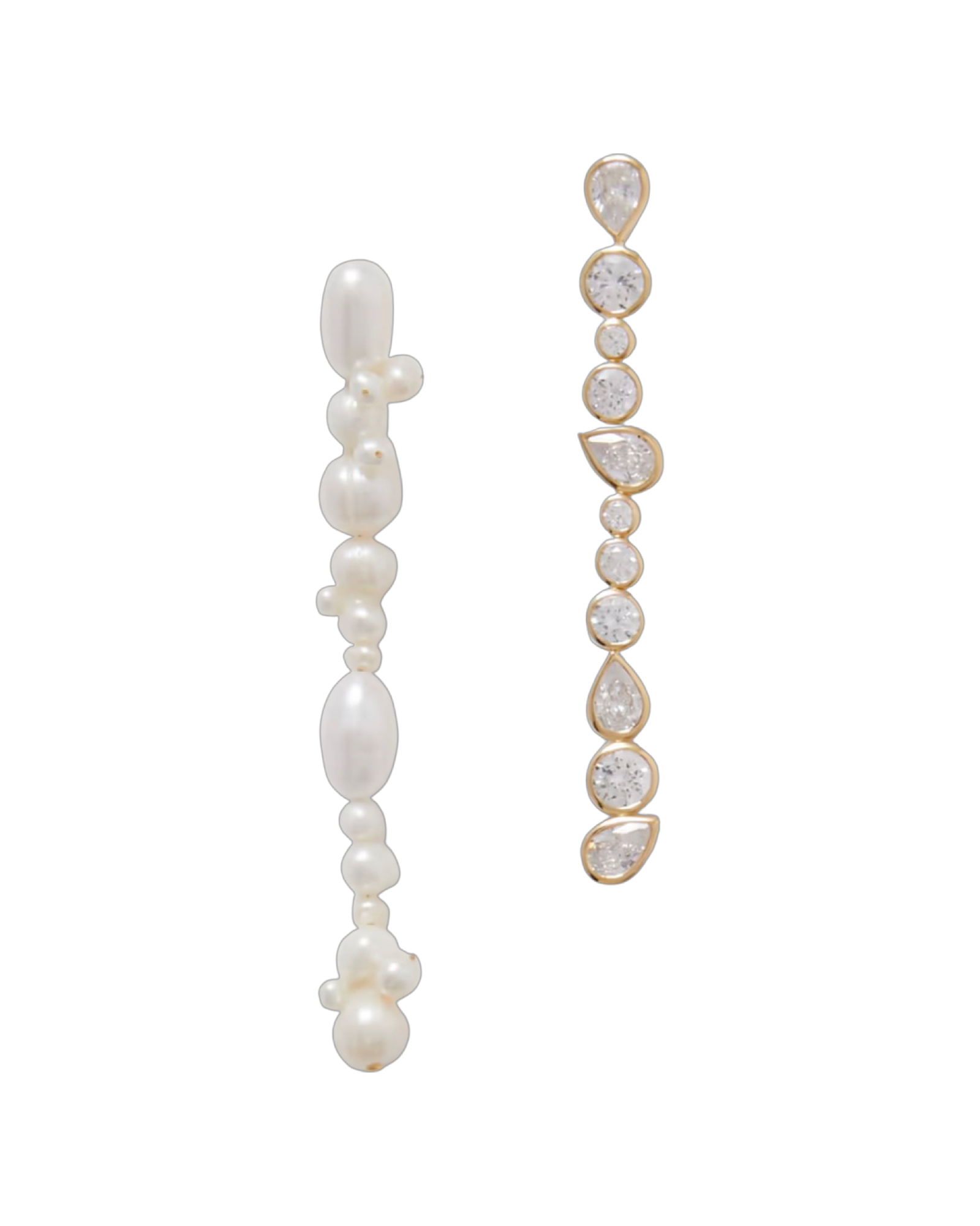 Gold-plated, Pearl And Zirconia Earrings
