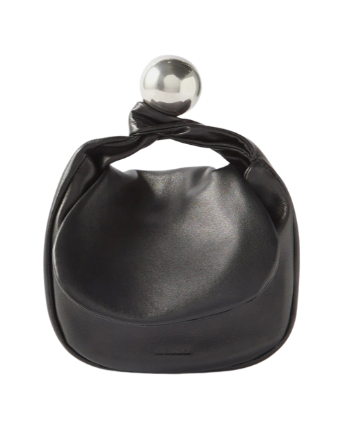 Sphere Handle Leather Clutch Bag