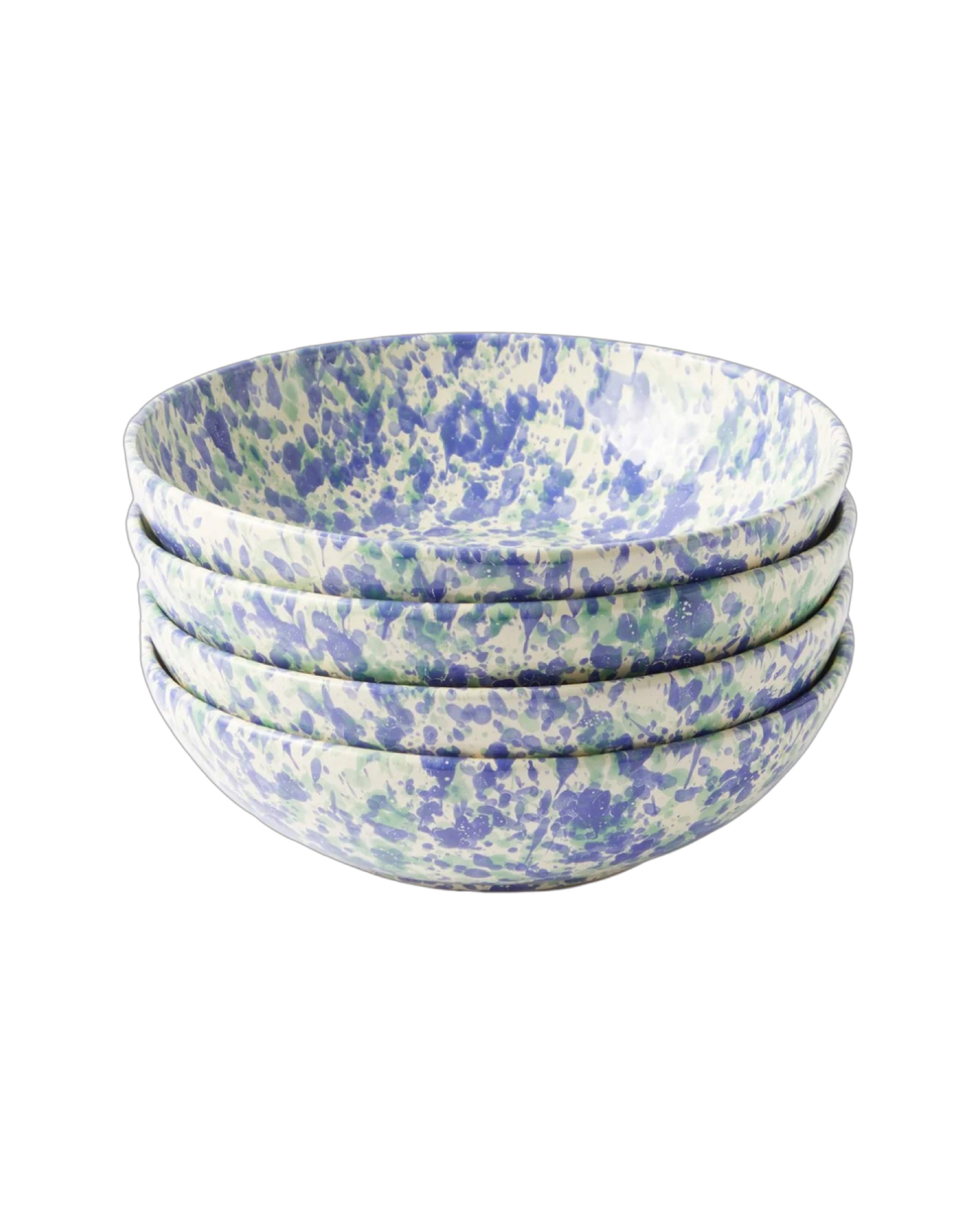 Set Of Four Splatter Stoneware Bowls