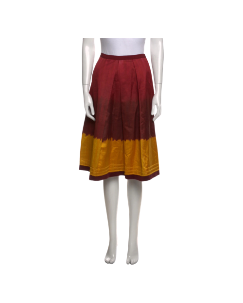 Burgundy Knee-Length Skirt