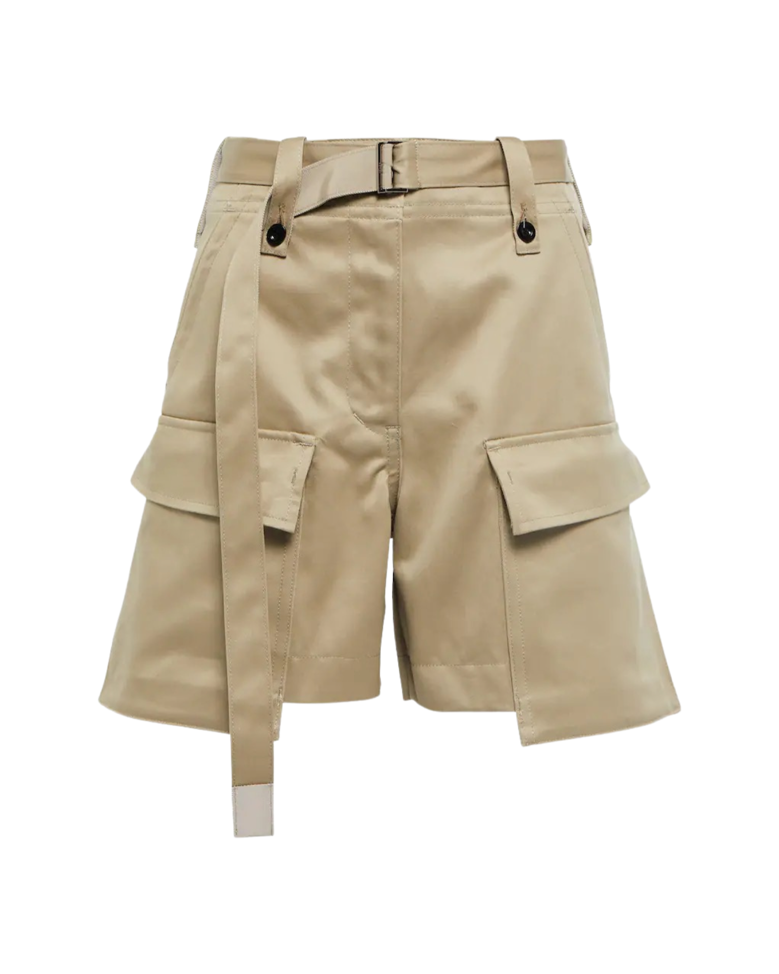 Belted Cotton Cargo Shorts