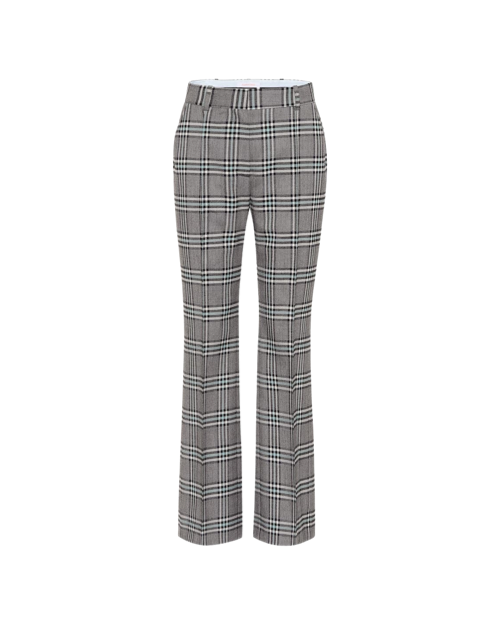 Checked High-Rise Wide-Leg Pants