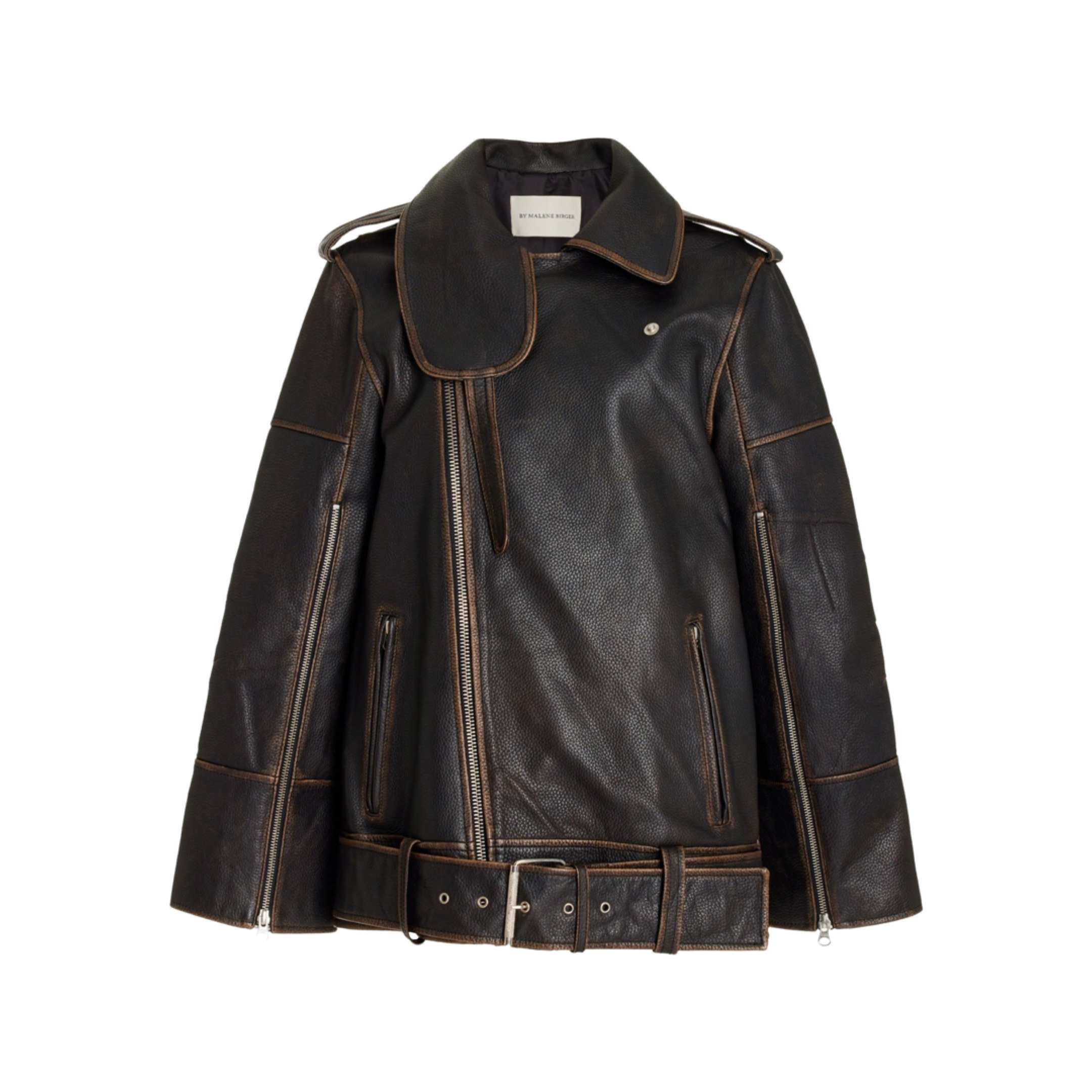 Beatrisse Leather Biker Jacket