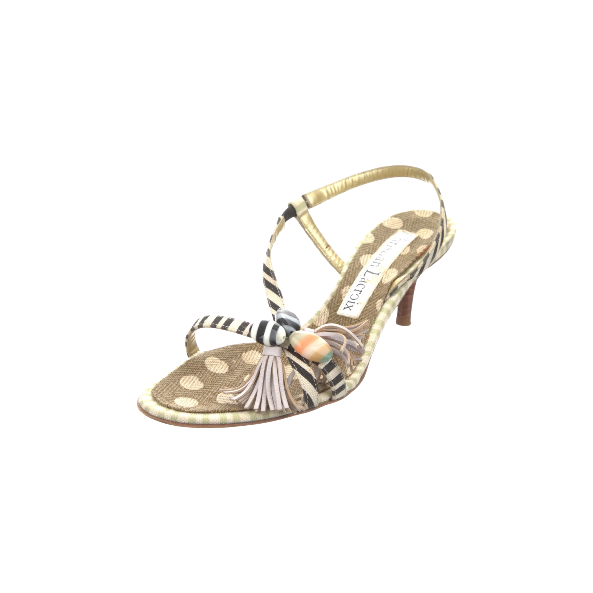 Vintage Animal Print Slingback Sandals