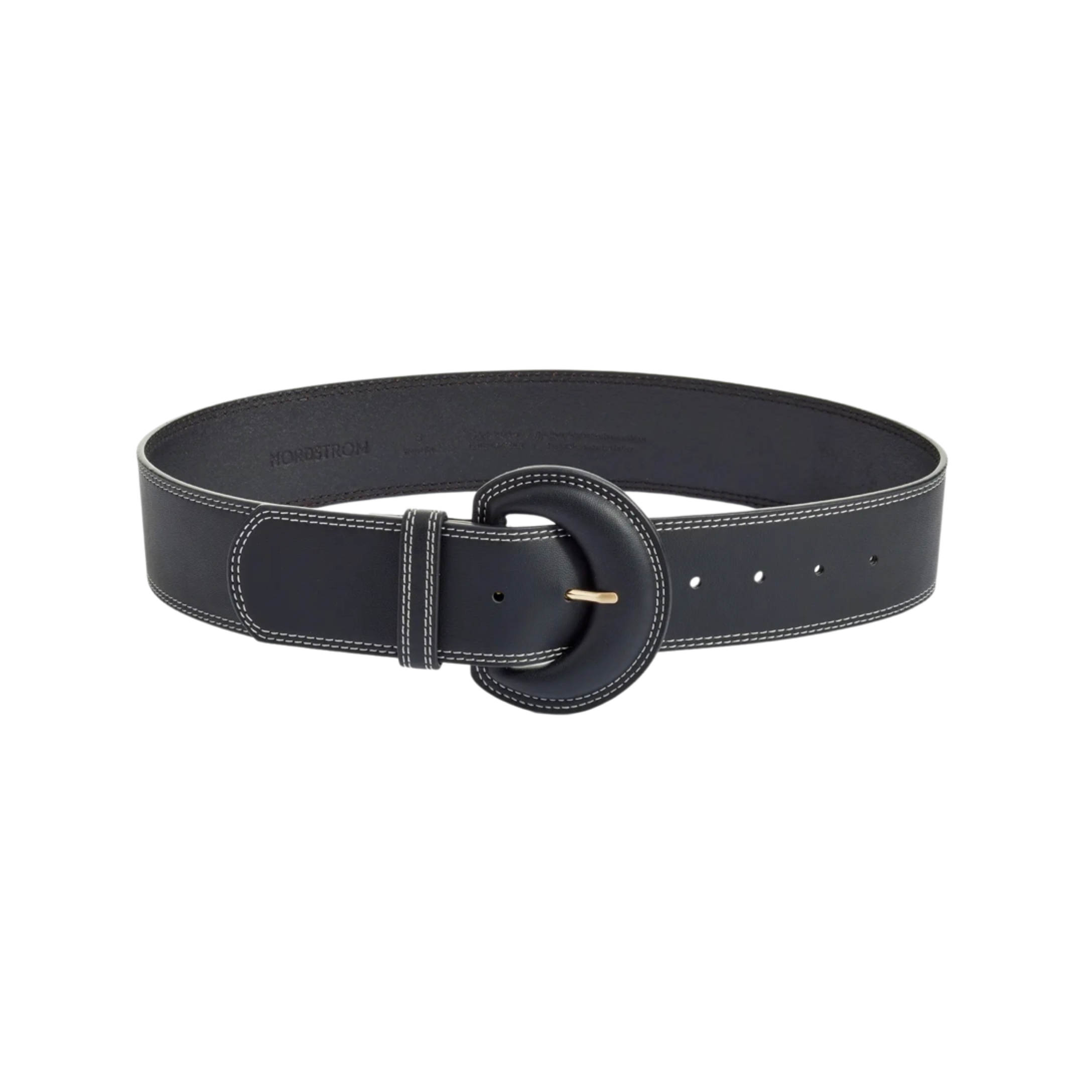 Contrast Stitch Leather Belt