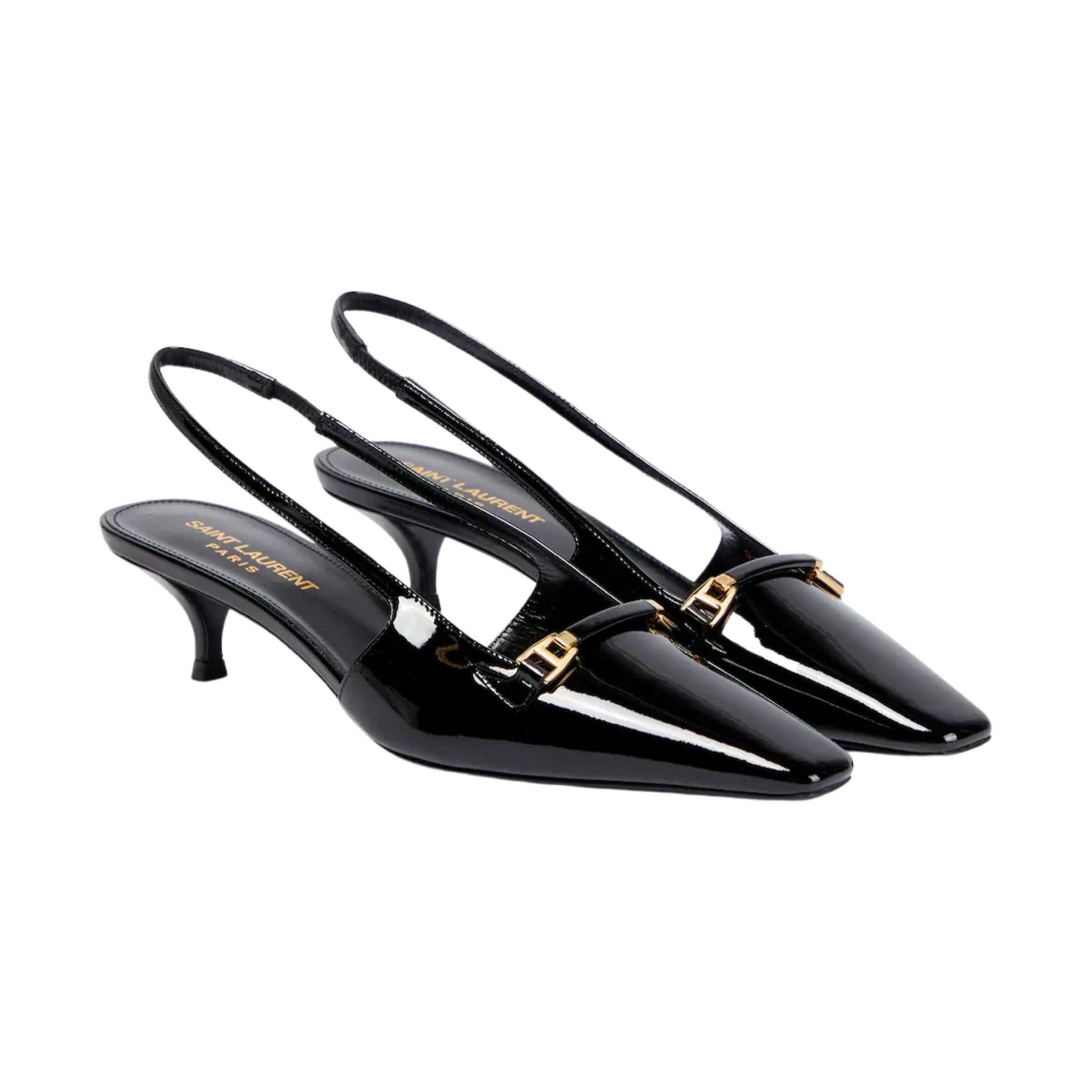 Blade Patent Leather Slingback Pumps